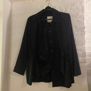 Andrew Marc Short Belted Black Coat